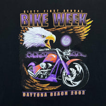 Load image into Gallery viewer, Vintage DAYTONA BEACH BIKE WEEK (2002) Gothic Biker Souvenir Spellout Graphic T-Shirt
