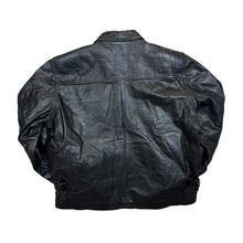 Load image into Gallery viewer, Vintage 90's Classic Basic Genuine Real Black Leather Zip Bomber Jacket