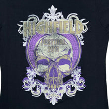 Load image into Gallery viewer, HIGHFIELD FESTIVAL (2011) Graphic Spellout Rock Punk Music Band Festival Lineup T-Shirt