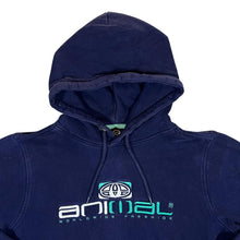 Load image into Gallery viewer, ANIMAL Embroidered Logo Spellout Surfer Skater Navy Blue Pullover Hoodie