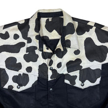 Load image into Gallery viewer, Cow Print Patterned Popper Button Cowboy Western Long Sleeve Shirt