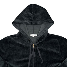 Load image into Gallery viewer, TINY CREEK Y2K Classic Basic Essential Velvet Velour 3/4 Sleeved Zip Hooded Tracksuit Top
