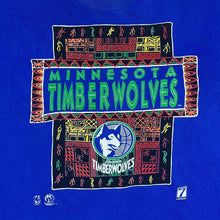 Load image into Gallery viewer, Vintage 90's Logo 7 NBA MINNESOTA TIMBERWOLVES Basketball Graphic Blue T-Shirt