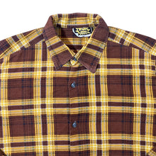 Load image into Gallery viewer, Vintage Johaj Brown Yellow Plaid Check Long Sleeve Flannel Shirt