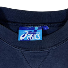 Load image into Gallery viewer, Early 00's ASICS Classic Embroidered Mini Logo Navy Blue Crewneck Sweatshirt