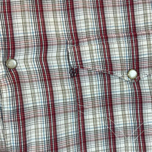 Load image into Gallery viewer, Vintage WRANGLER Red White Multi Plaid Check Popper Button Short Sleeve Shirt