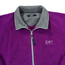Load image into Gallery viewer, COTTON TRADERS Classic Mini Logo Purple Grey Zip Fleece Sweatshirt