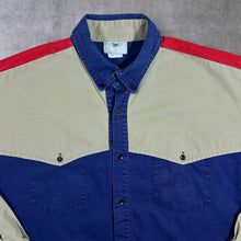 Load image into Gallery viewer, Vintage Cowboy Threads Western Colour Block Made In USA Long Sleeve Butotn-Up Shirt