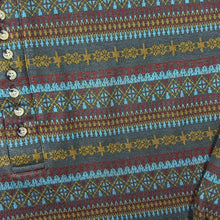 Load image into Gallery viewer, Vintage M.P. Company Crazy Abstract Patterned Polyester Acrylic Long Sleeve Polo Shirt
