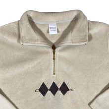 Load image into Gallery viewer, Early 00's CASUAL FASHION Embroidered Spellout Cream 1/2 Zip Fleece Sweatshirt