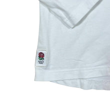 Load image into Gallery viewer, ENGLAND RUGBY Classic Embroidered Mini Logo White Open Collar Long Sleeve Polo Shirt