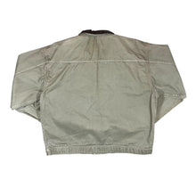 Load image into Gallery viewer, Vintage 90's MARLBORO Flannel Lined Leather Collared Denim Trucker Jacket