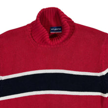 Load image into Gallery viewer, Early 00's ATLANTIC SPORT Colour Block Cotton Knit Turtle Roll Neck Sweater Jumper
