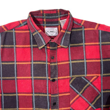 Load image into Gallery viewer, Vintage Elegant Flanell Red Multi Plaid Check Long Sleeve Cotton Flannel Shirt