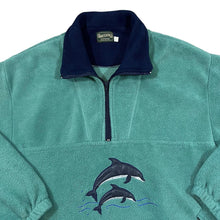 Load image into Gallery viewer, Vintage 90's SHIRE CLASSICS Embroidered Dolphin Nature 1/4 Zip Pullover Fleece Sweatshirt