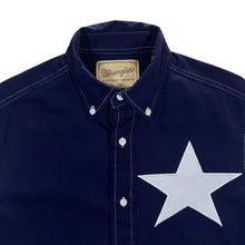 Load image into Gallery viewer, Vintage Wrangler USA Flag Colour Block Cowboy Western Long Sleeve Button-Up Shirt