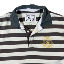 Load image into Gallery viewer, Joules Rugger Embroidered Crest Striped Long Sleeve Rugby Polo Shirt Top