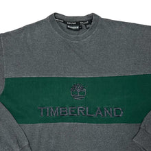 Load image into Gallery viewer, Vintage 90's TIMBERLAND Embroidered Big Logo Spellout Colour Block Long Sleeve T-Shirt