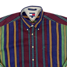 Load image into Gallery viewer, Vintage TOMMY HILFIGER Multi Striped Mini Crest Logo Long Sleeve Button-Up Shirt