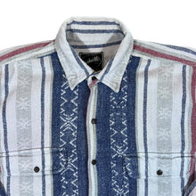 Load image into Gallery viewer, Vintage 90's Nashville Men Patterned Multi Striped Long Sleeve Flannel Cotton Shirt