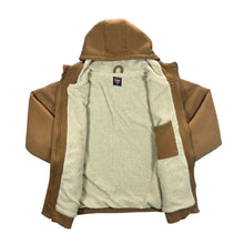 Load image into Gallery viewer, Early 00's WRANGLER Workwear Sherpa Fleece Lined Skater Brown Zip Hoodie