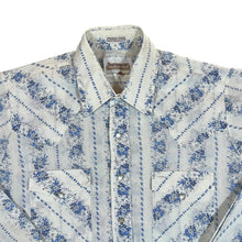 Load image into Gallery viewer, Vintage 90's RANCHING OUT Floral Patterned Cowboy Western Long Sleeve Pearl Snap Shirt