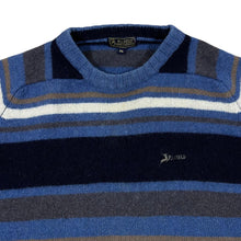 Load image into Gallery viewer, P.G.FIELD Multi Striped Pure New Wool Elbow Patch Knit Sweater Jumper
