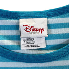 Load image into Gallery viewer, Vintage Disney Store Mickey Mouse Embroidered Logo Blue Striped T-Shirt