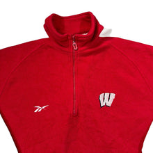 Load image into Gallery viewer, Vintage REEBOK NCAA Wisconsin Badgers Embroidered College Logo 1/2 Zip Pullover Fleece Sweatshirt