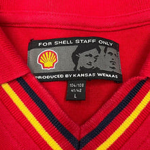 Load image into Gallery viewer, Vintage FERRARI "Shell Optimax Unleaded" Formula One F1 Embroidered Staff Issued Polo Shirt