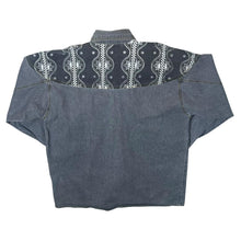 Load image into Gallery viewer, Vintage Eagle Cowboy Western Patterned Panel Grey Denim Long Sleeve Shirt