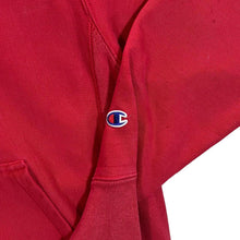 Load image into Gallery viewer, CHAMPION Reverse Weave Embroidered Chenille Big Logo Spellout Red Pullover Hoodie