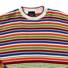 Load image into Gallery viewer, Vintage THE SWEATER SHOP Vibrant Multi Colour Striped Cotton Knit Sweater Jumper