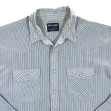 Load image into Gallery viewer, Vintage 90's WRANGLER "X-Long Tails" Striped Pearl Snap Western Cowboy Long Sleeve Shirt