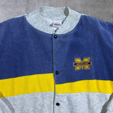 Load image into Gallery viewer, Vintage 80's Rally Sweats Michigan Wolverines College Towelling Colour Block Button Sweatshirt