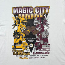 Load image into Gallery viewer, MAGIC CITY SHOWDOWN (2007) Hornets vs. Bulldogs Alabama College Spellout Graphic T-Shirt