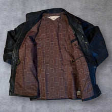 Load image into Gallery viewer, Vintage Bills Leatherwear Pattern Lined Classic Black Genuine Real Leather Zip Jacket