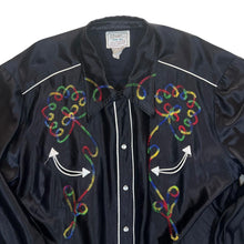 Load image into Gallery viewer, Vintage 70's H BAR C "Long Tail" California Ranchwear Embroidered Cowboy Western Pearl Snap Popper Long Sleeve Shirt