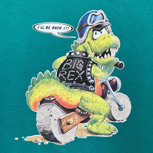 Load image into Gallery viewer, Vintage Screen Stars (1993) Big Rex “I’ll Be Back” Dinosaur Biker Novelty Single Stitch T-Shirt