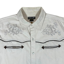 Load image into Gallery viewer, ATLAS FOR MEN Cowboy Western Pearl Snap Popper Cream Long Sleeve Shirt