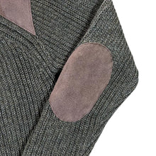 Load image into Gallery viewer, Vintage Woolovers Green British Wool Suede Patch Fisherman Knit Jumper