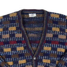 Load image into Gallery viewer, Vintage 90's GABICCI Grandad Patterned Acrylic Wool Knit Button Cardigan Sweater