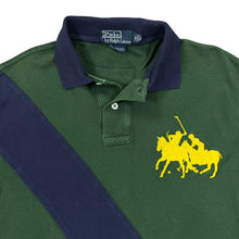 Load image into Gallery viewer, Early 00's POLO RALPH LAUREN "Custom Fit" Colour Block Embroidered Logo Long Sleeve Polo Shirt