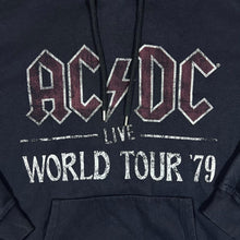 Load image into Gallery viewer, H&M x AC/DC "World Tour '79" Hard Rock Music Band Graphic Grey Hoodie
