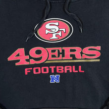 Load image into Gallery viewer, NFL Team Apparel SAN FRANCISCO 49ERS Football Spellout Graphic Black Pullover Hoodie