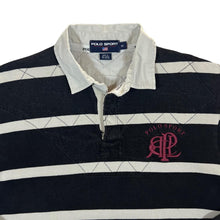 Load image into Gallery viewer, Vintage POLO SPORT RALPH LAUREN Colour Block Striped Long Sleeve Rugby Polo Shirt