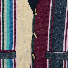 Load image into Gallery viewer, Vintage 90's BARANA INTERNATIONAL Blanket Striped Rayon Wool Button Vest