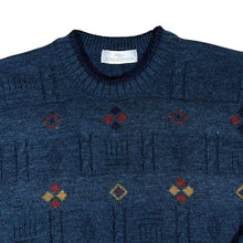 Load image into Gallery viewer, Vintage ST MICHAEL Marks & Spencer Grandad Patterned Acrylic Wool Knit Sweater Jumper