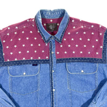 Load image into Gallery viewer, Vintage S.OLIVER Star Patterned Panel Cowboy Western Denim Long Sleeve Shirt