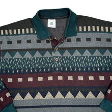 Load image into Gallery viewer, Vintage 90's NEW FAST C&A Abstract Crazy Patterned Collared Sweatshirt